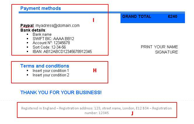 create an invoice template in word