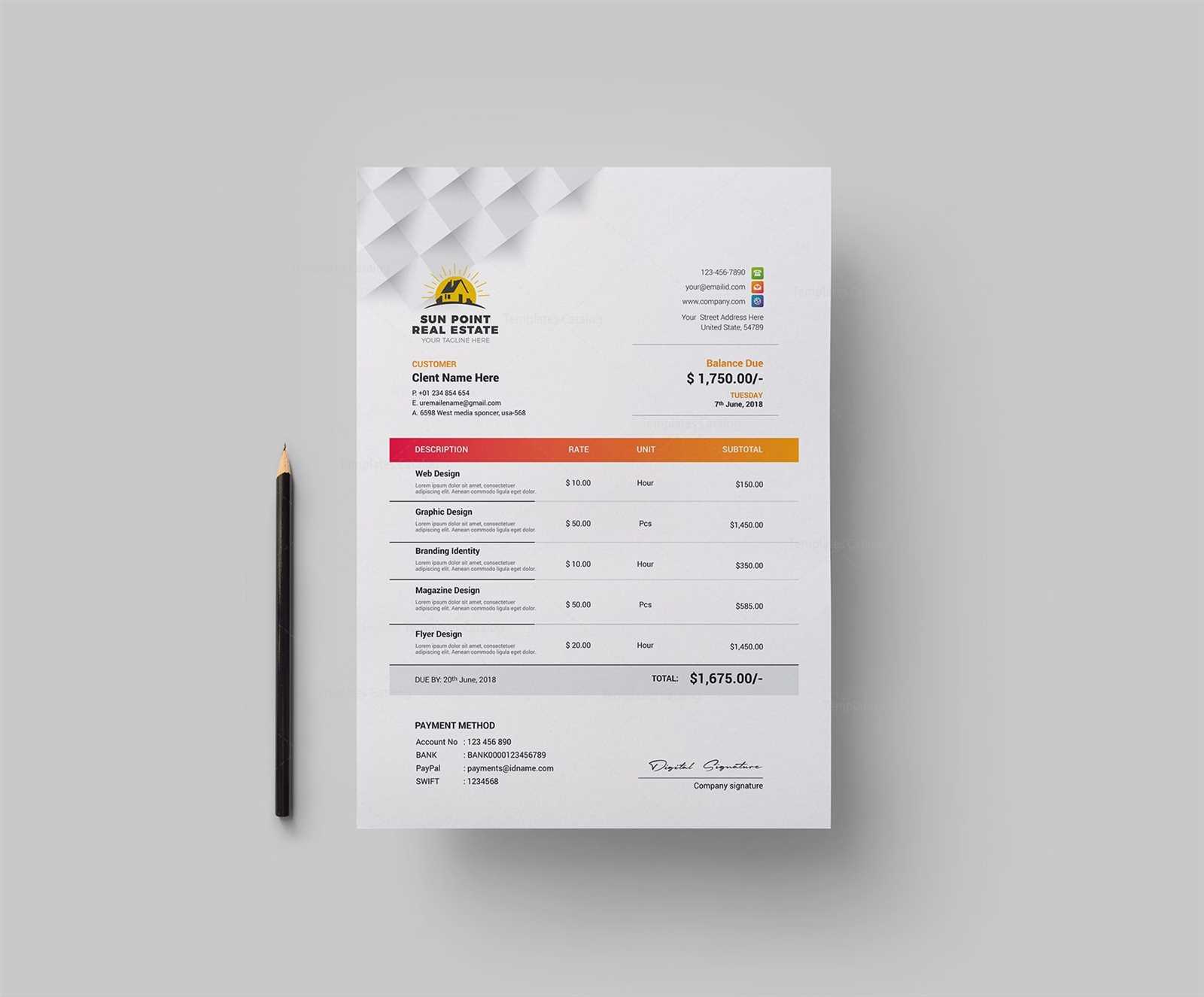 creative invoice template free download