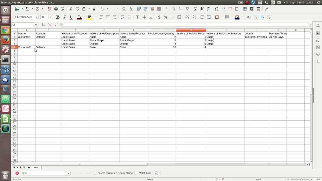 csv invoice template