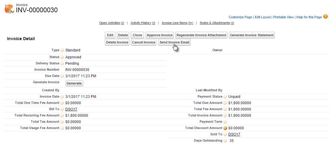 customer invoice email template