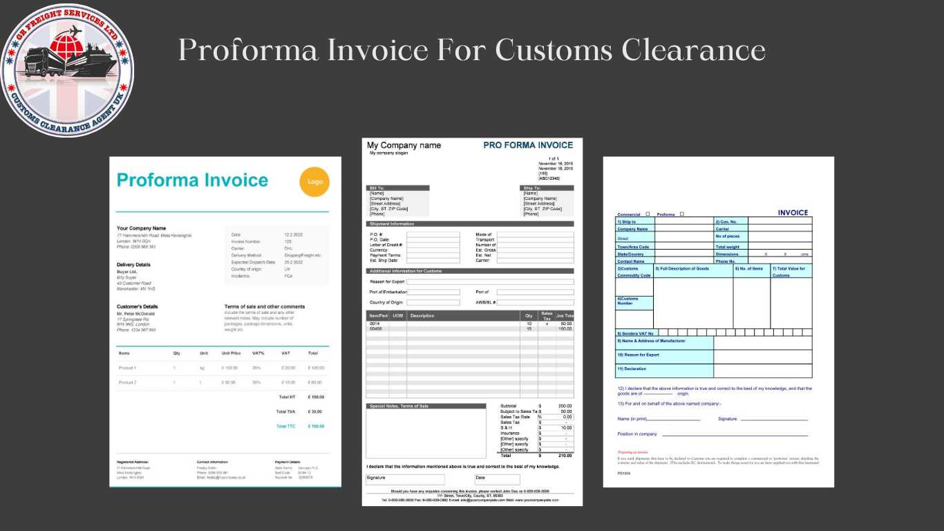 customs invoice template uk