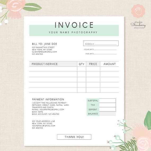 cute invoice template free download