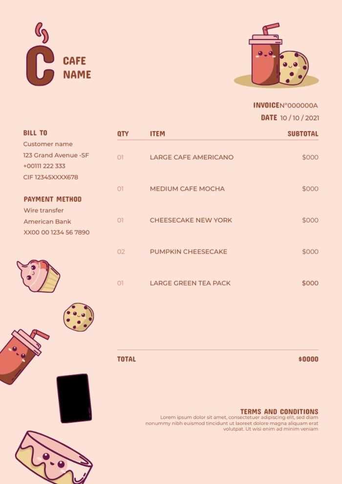 cute invoice template free download