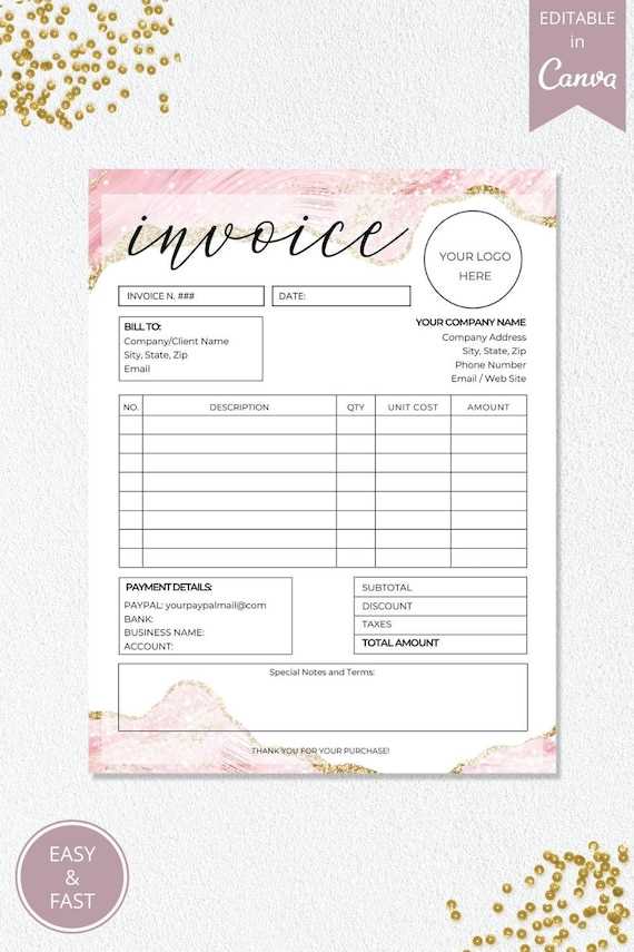 cute invoice template