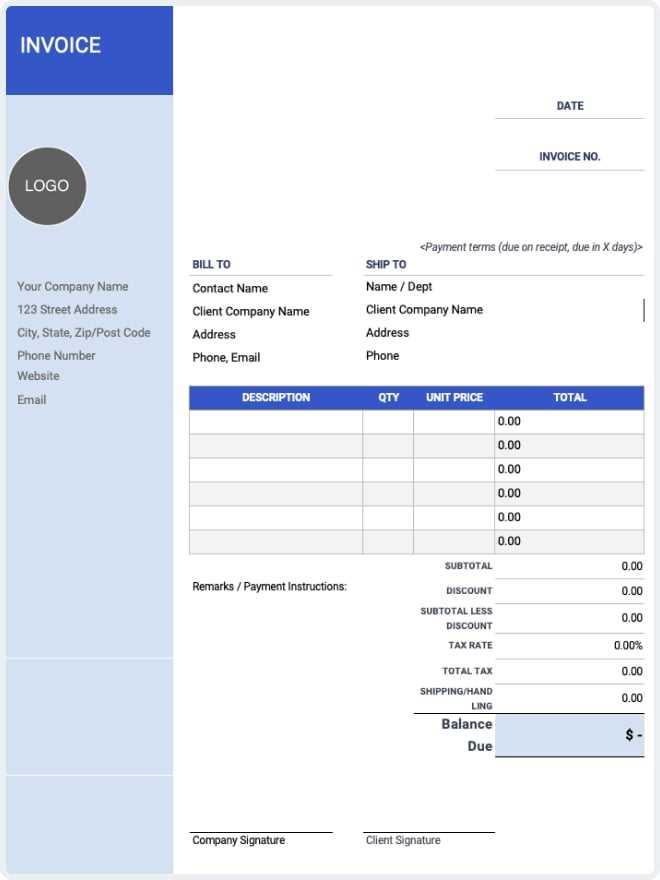 delivery invoice template free