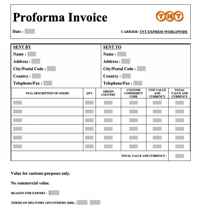 delivery service invoice template