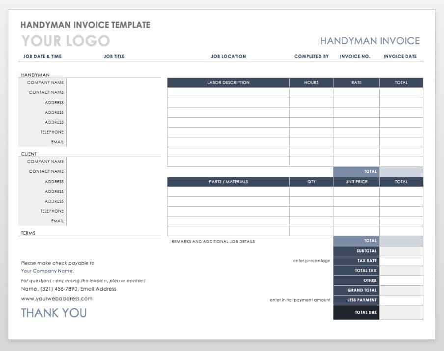 deposit invoice template word