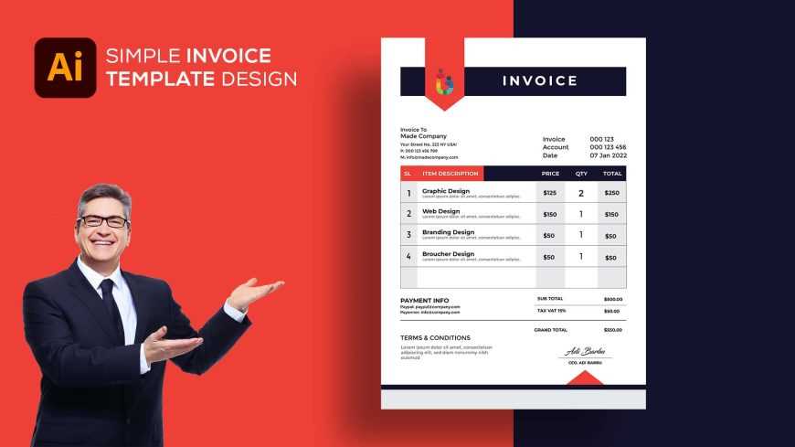 design invoice template illustrator