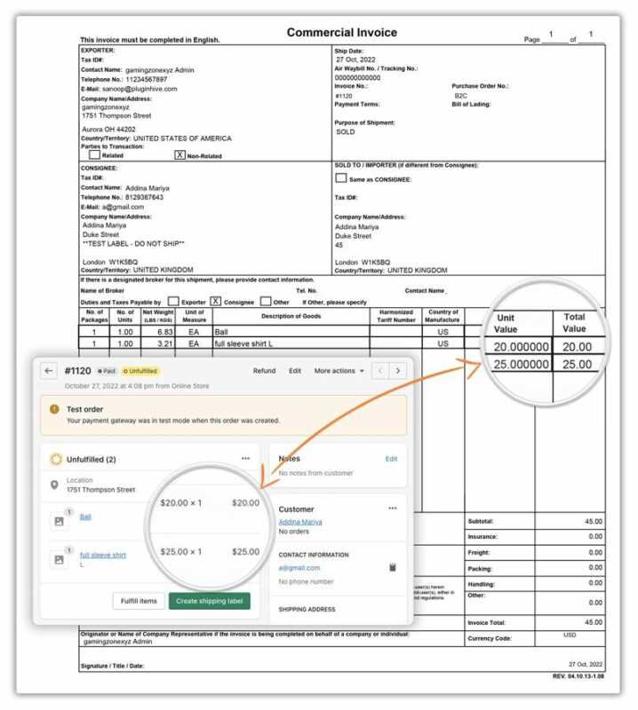 dhl customs invoice template