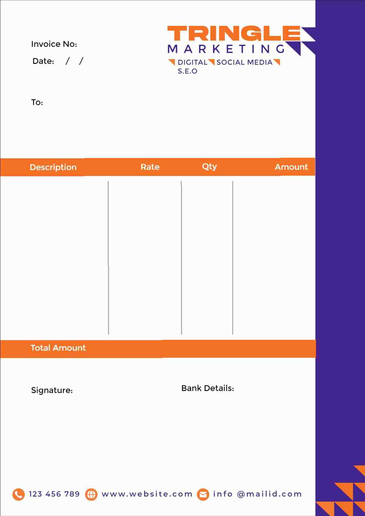 digital marketing invoice template