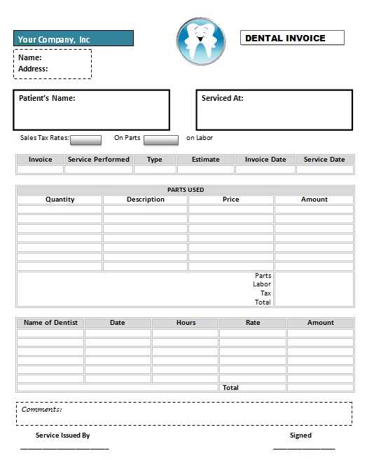 doctors office invoice template
