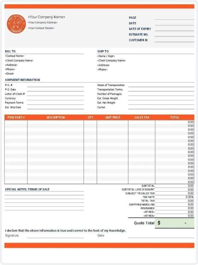 dog sitting invoice template