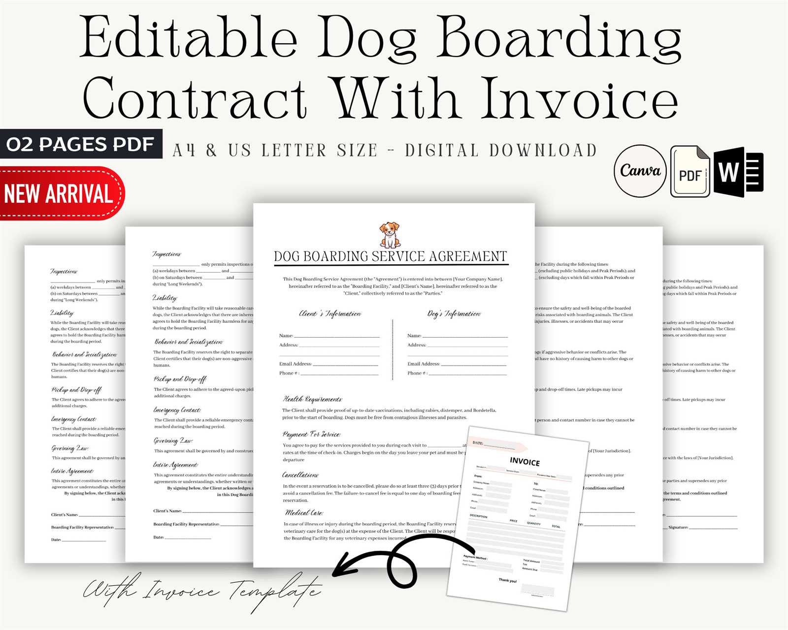 dog sitting invoice template