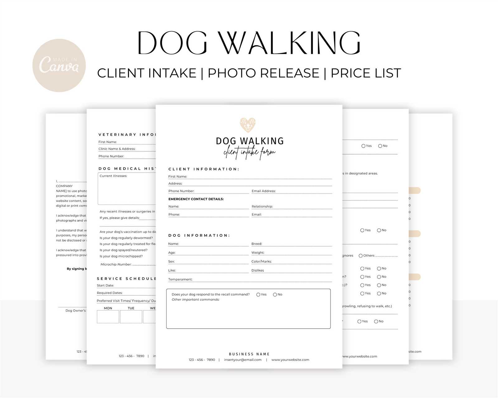 dog walking invoice template