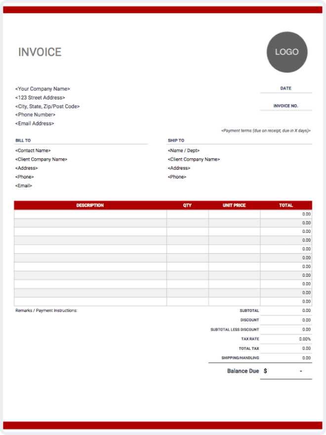 download template invoice