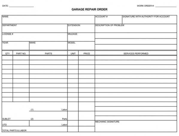 downloadable free printable auto repair invoice template