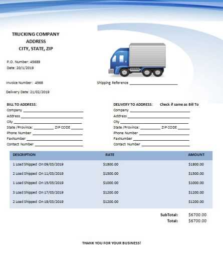 driver invoice template