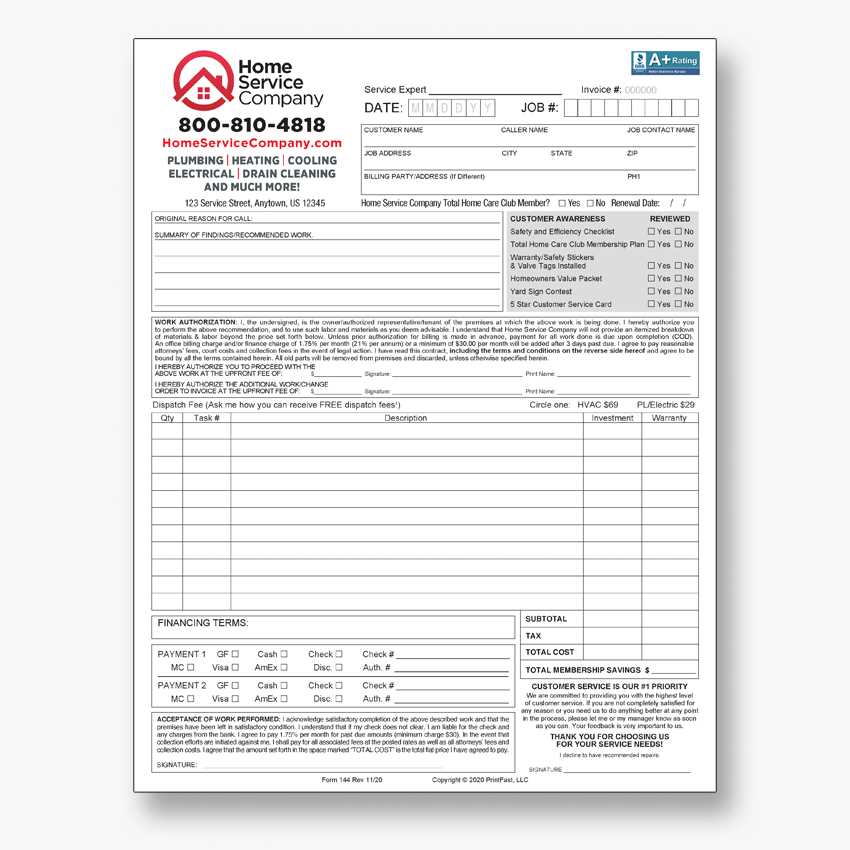 duct cleaning invoice template