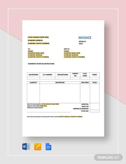 dummy invoice template