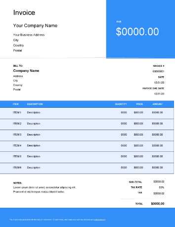 editable free printable invoice templates