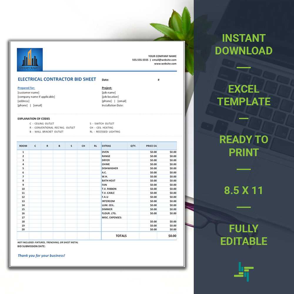 electrical invoice template excel