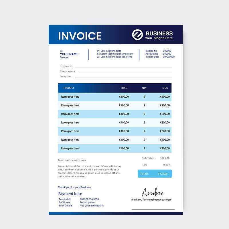 elegant invoice template