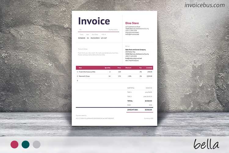 elegant invoice template