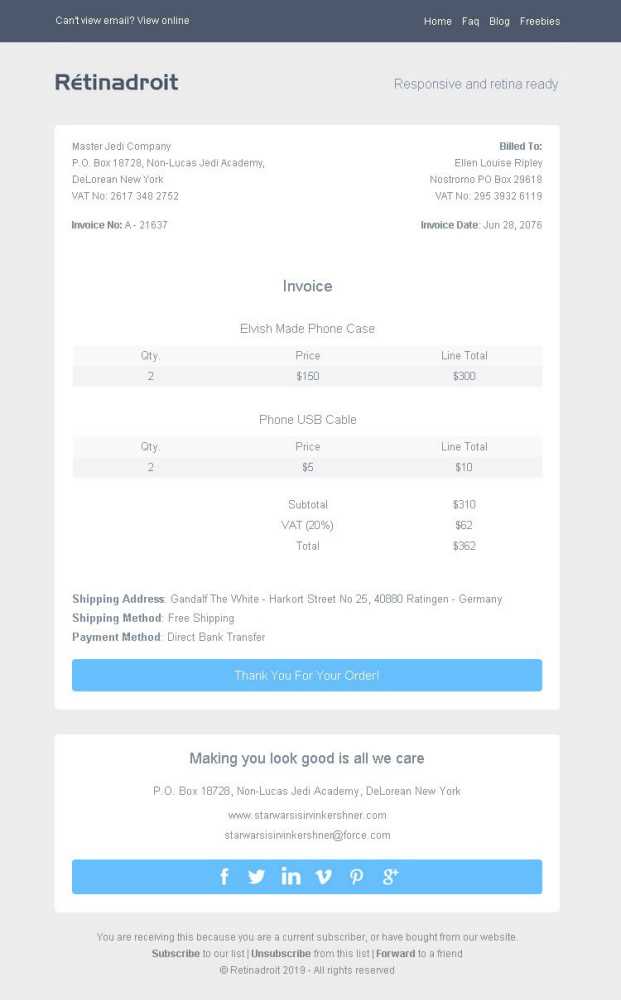 email template invoice html