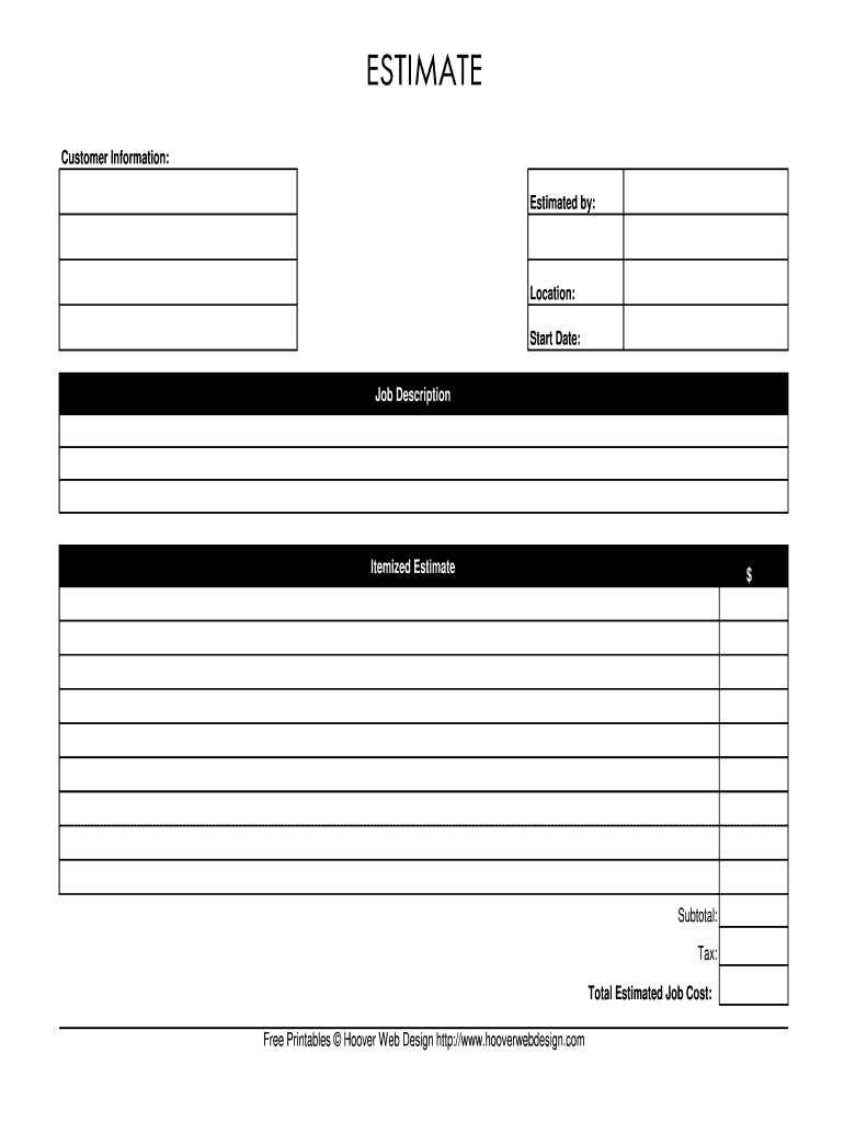 estimate invoice template free