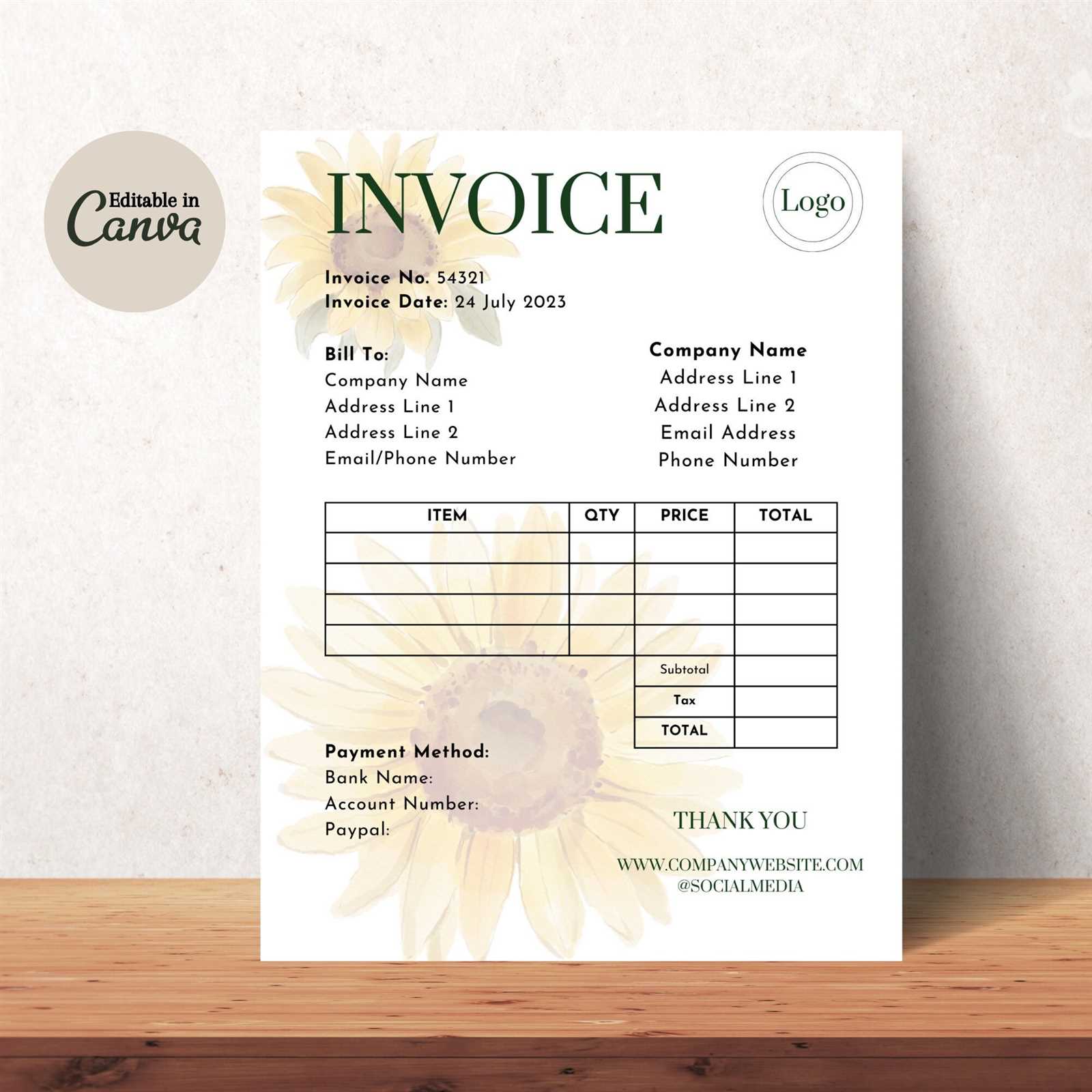 etsy invoice template