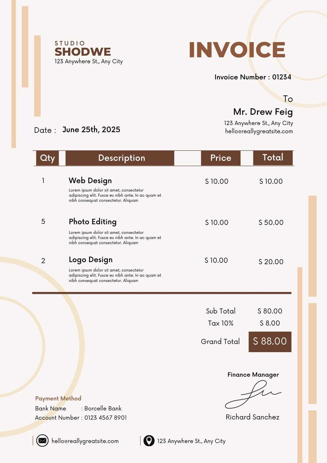 european invoice template