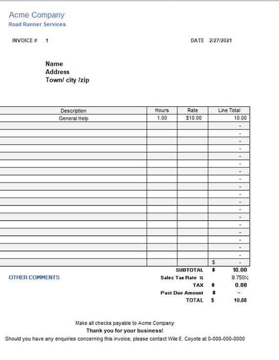 excel invoice template australia