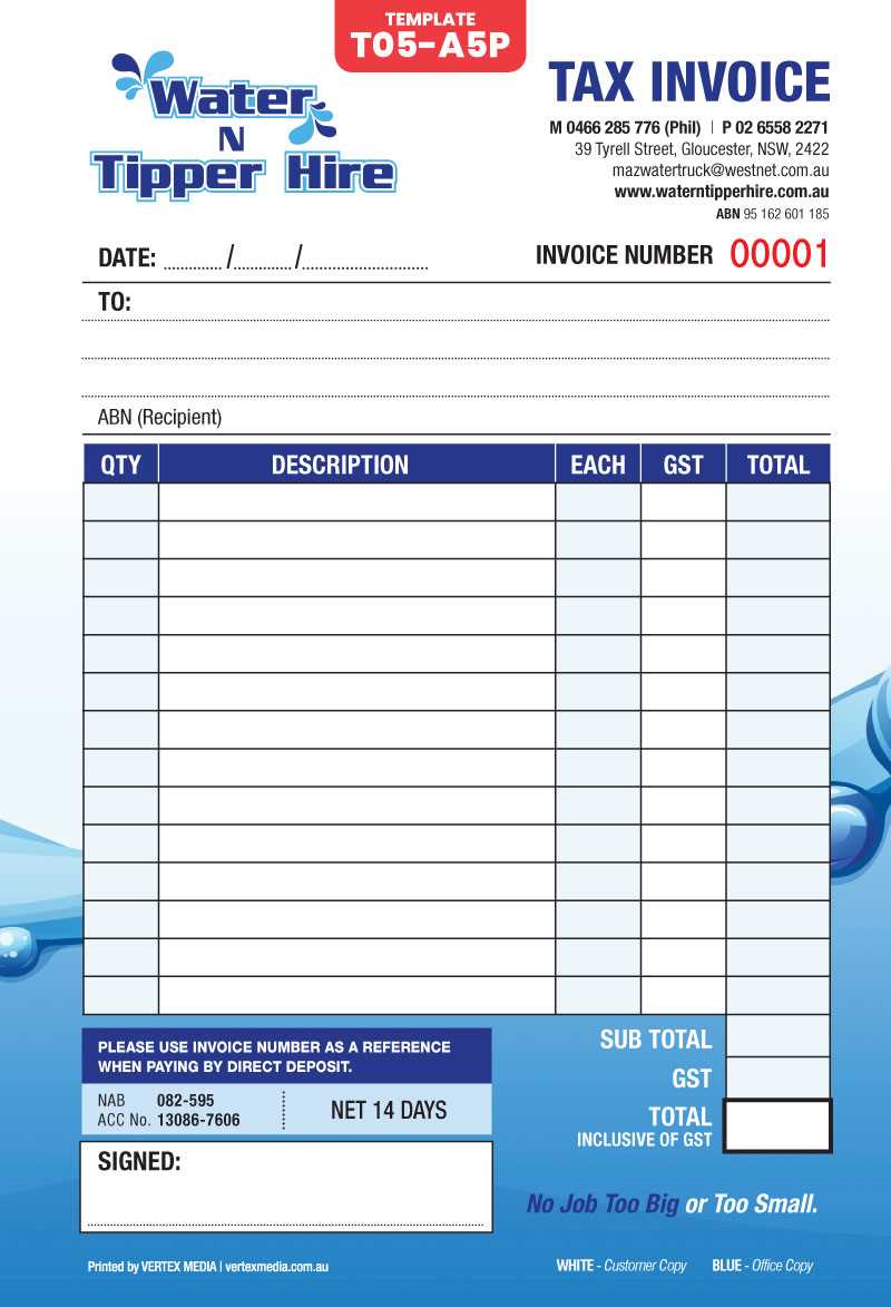 excel invoice template australia