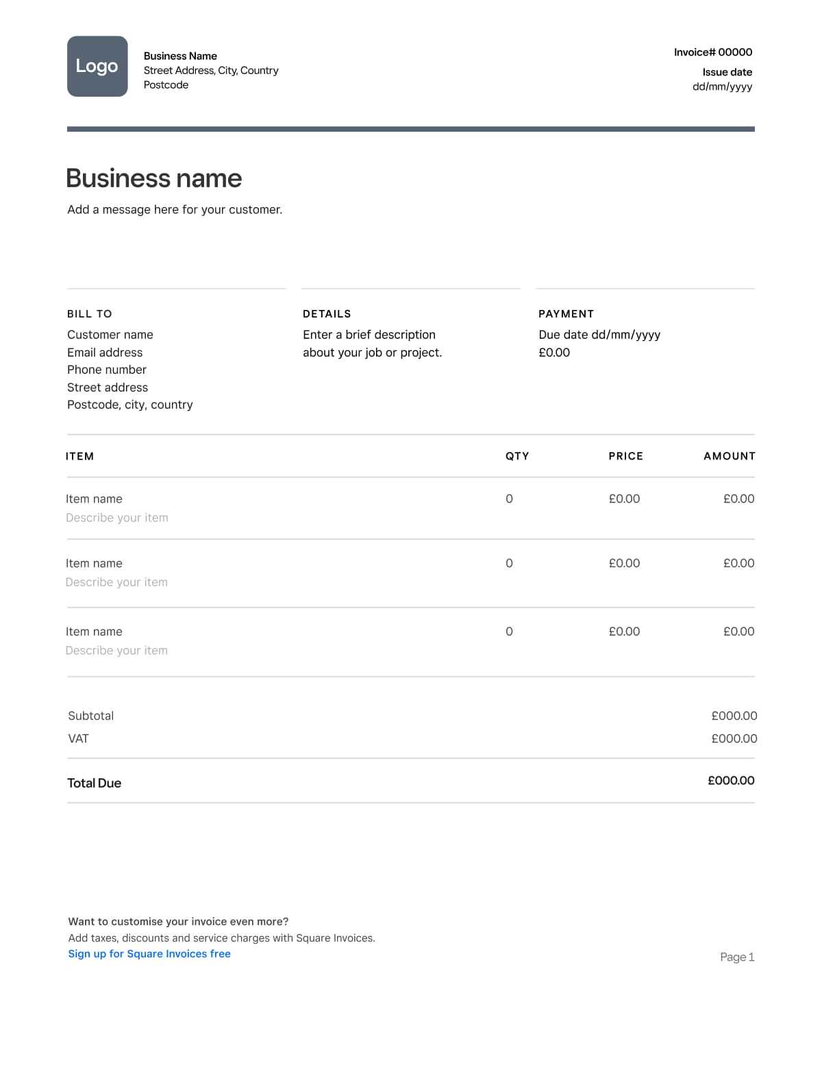 excel invoice template download