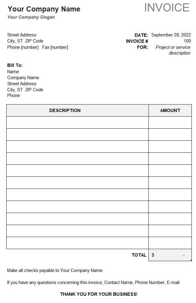 excel invoice template that calculates total