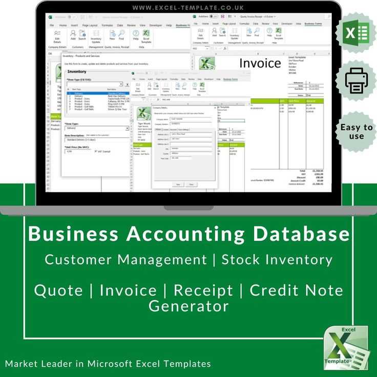 excel invoice template with database