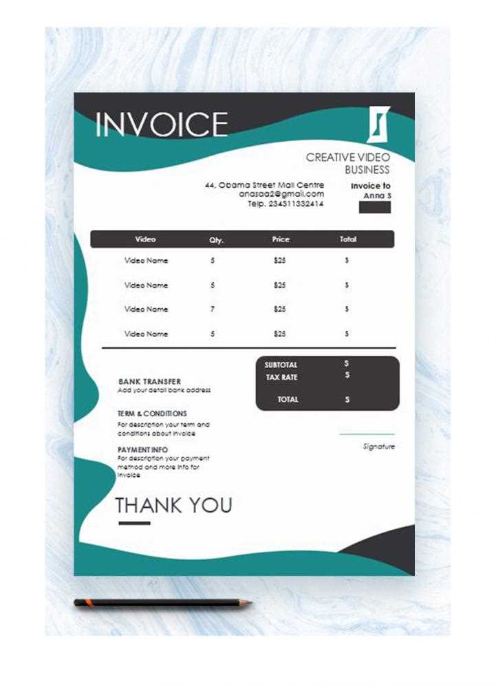 excel modern invoice template