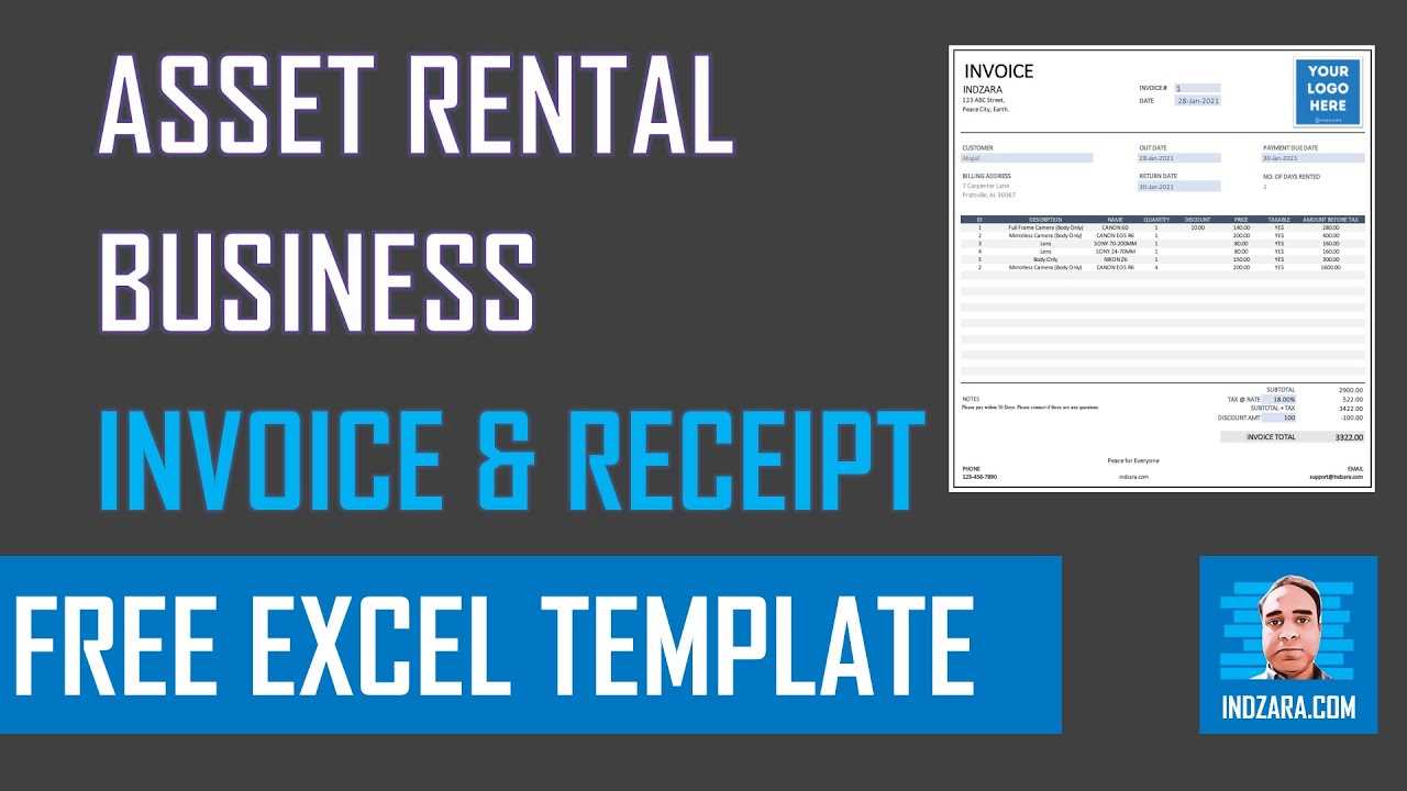 excel rental invoice template