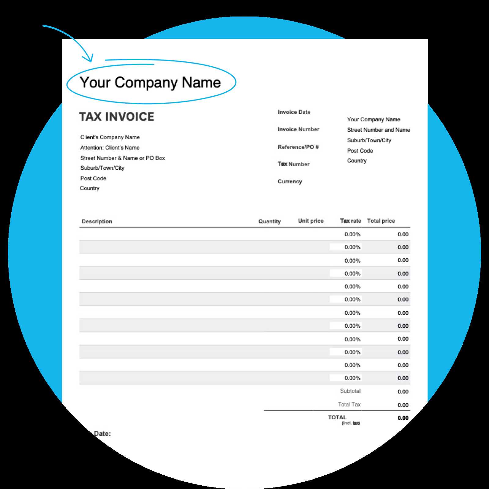 excel spreadsheet invoice template