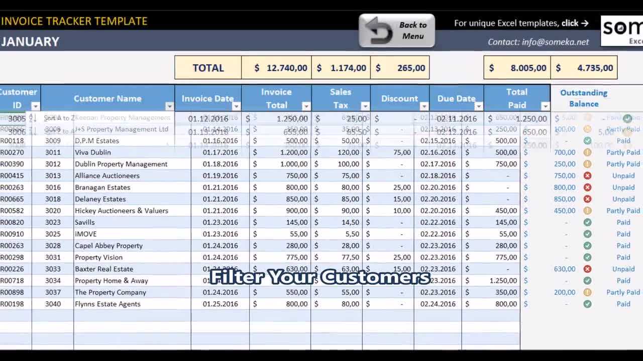 excel templates for invoice tracking