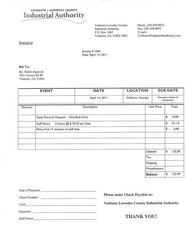 fake invoice template