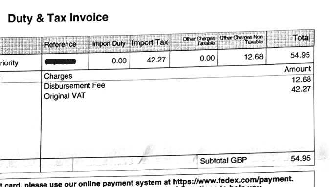 fedex commercial invoice template uk