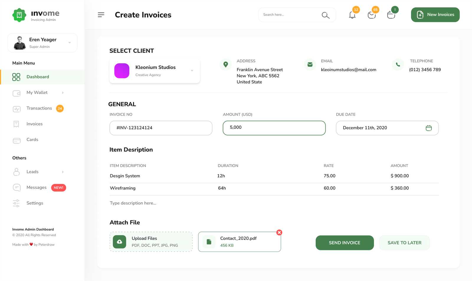 figma invoice template