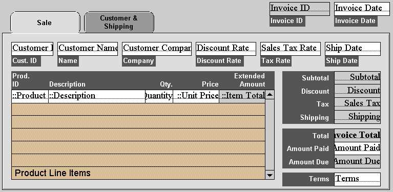 filemaker pro invoice templates