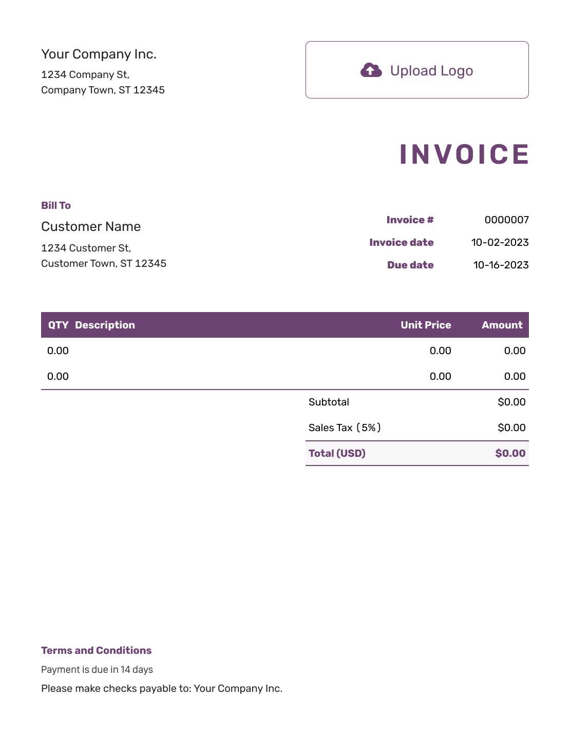 final invoice template