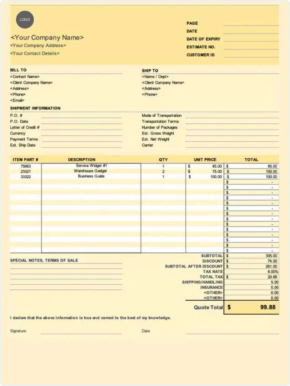 form invoice template