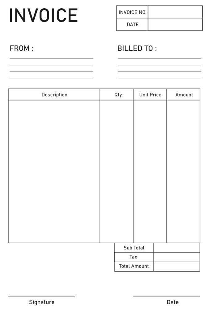 free blank invoice template pdf