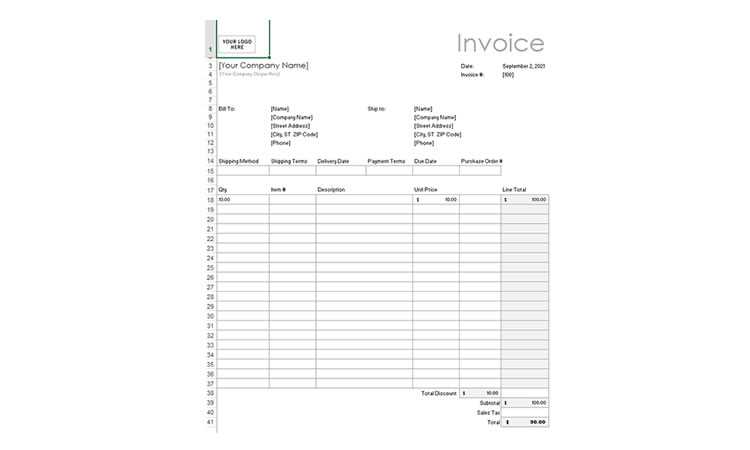 free blank invoice template printable