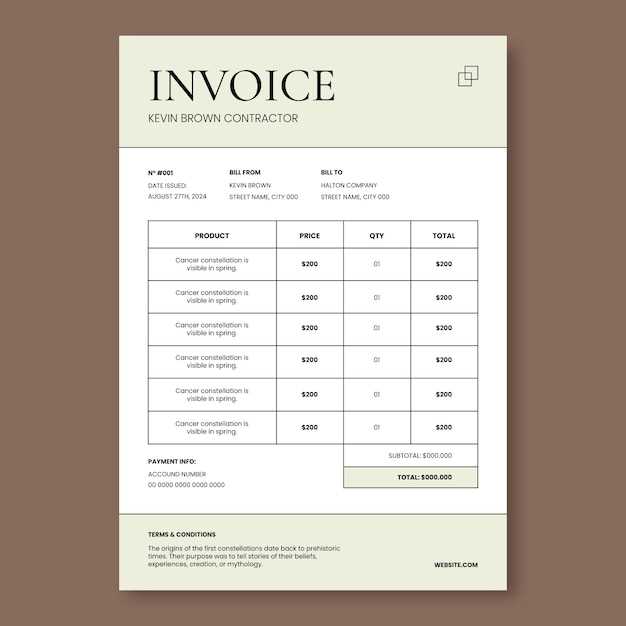 free contractor invoice template word