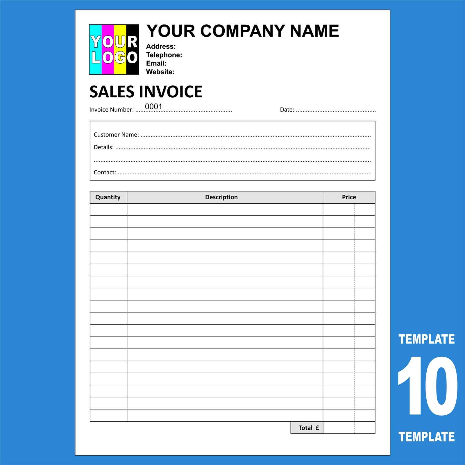 free editable printable invoice template